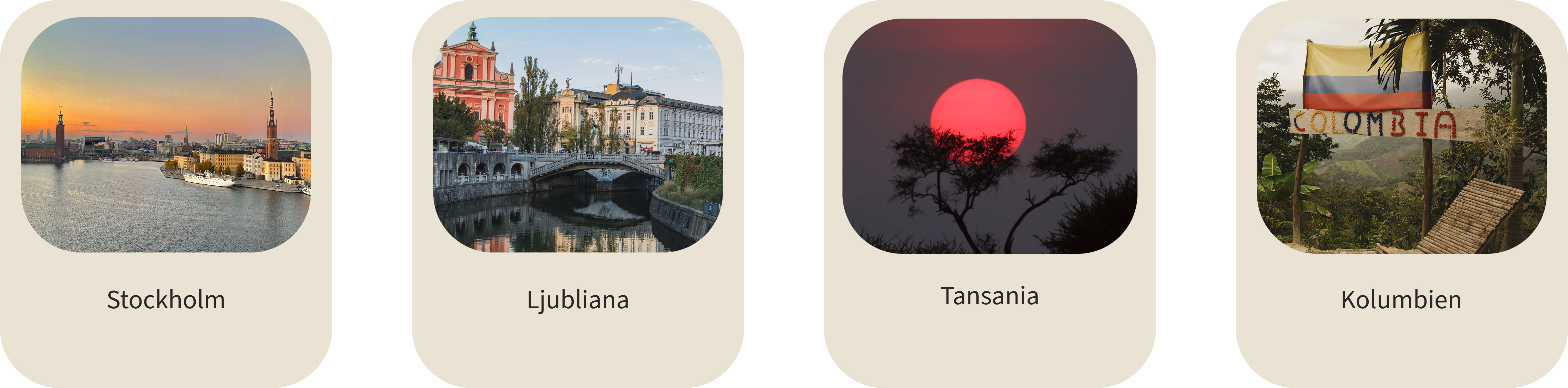 Reiseziele Übersicht
